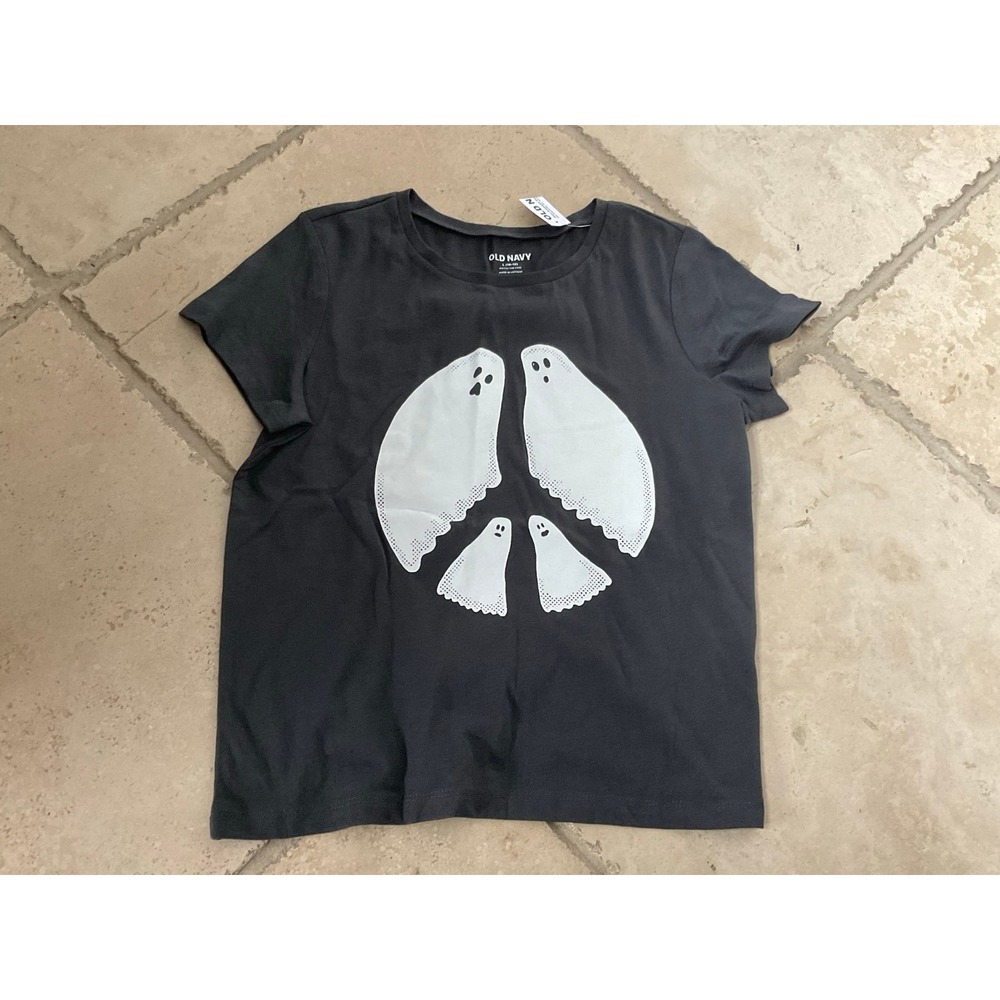 NWT Old Navy Halloween shirt - ghosts peace - kids size L (10-12)